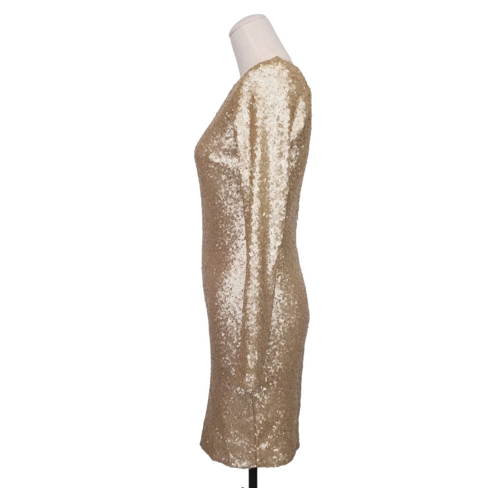 Dress the Population Dress The Population Gold Mini Sequin Bodycon Dress Sz Small Size S / US 4 / IT 40 - 4 Thumbnail
