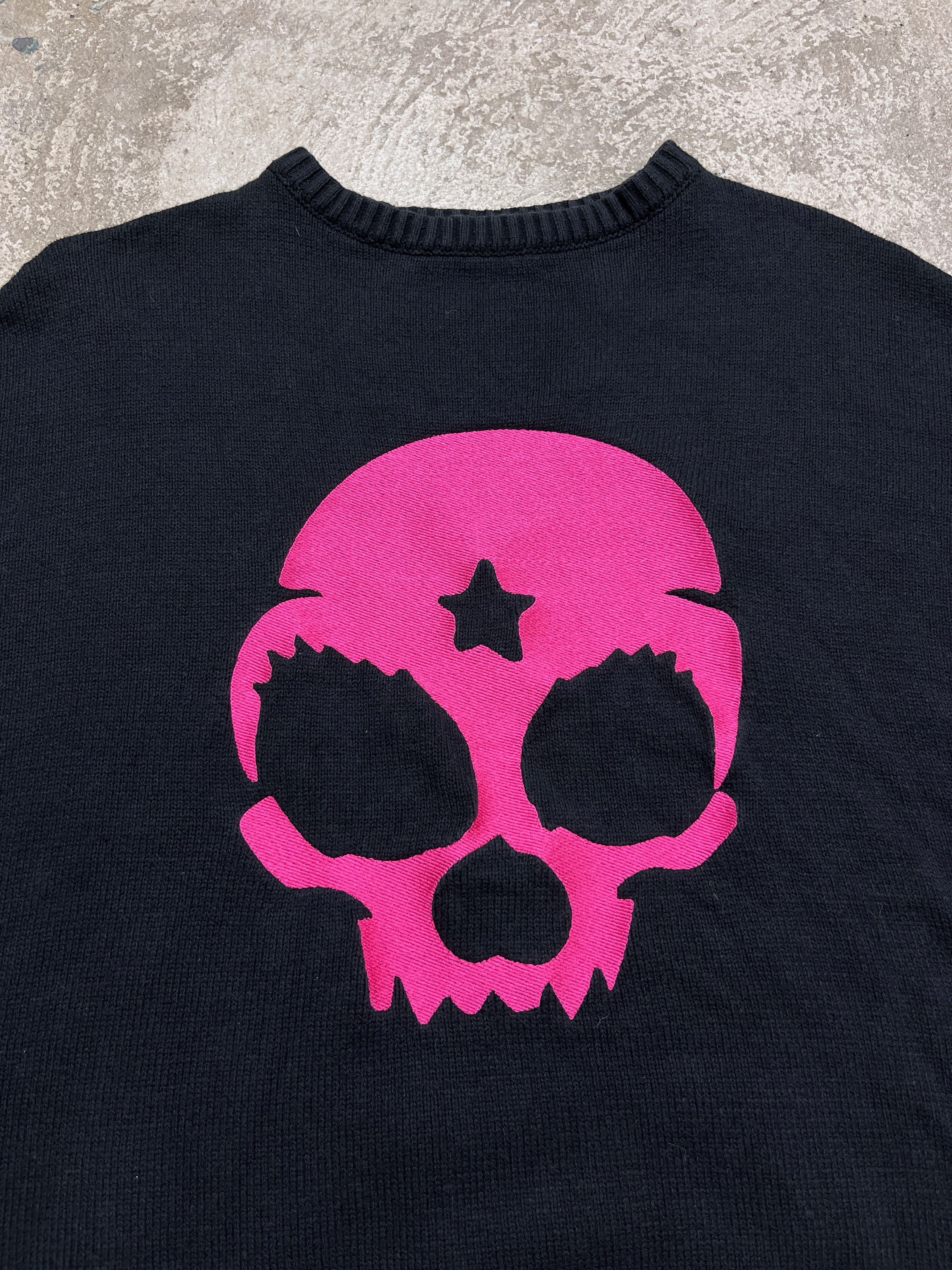 Vintage BOXY Y2K GLAM SKULL EMBROIDERED KNITTED SWEATER - LOT № 1292 Size US XL / EU 56 / 4 - 4 Thumbnail