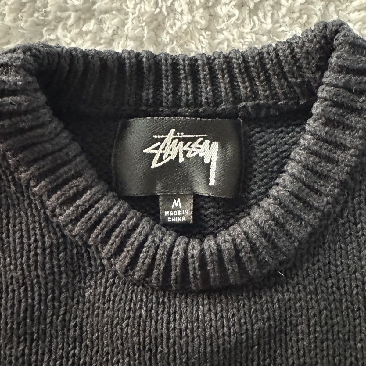 Stussy Stüssy Navy Blue Knit Diamond Logo Sweater Size US M / EU 48-50 / 2 - 2 Thumbnail