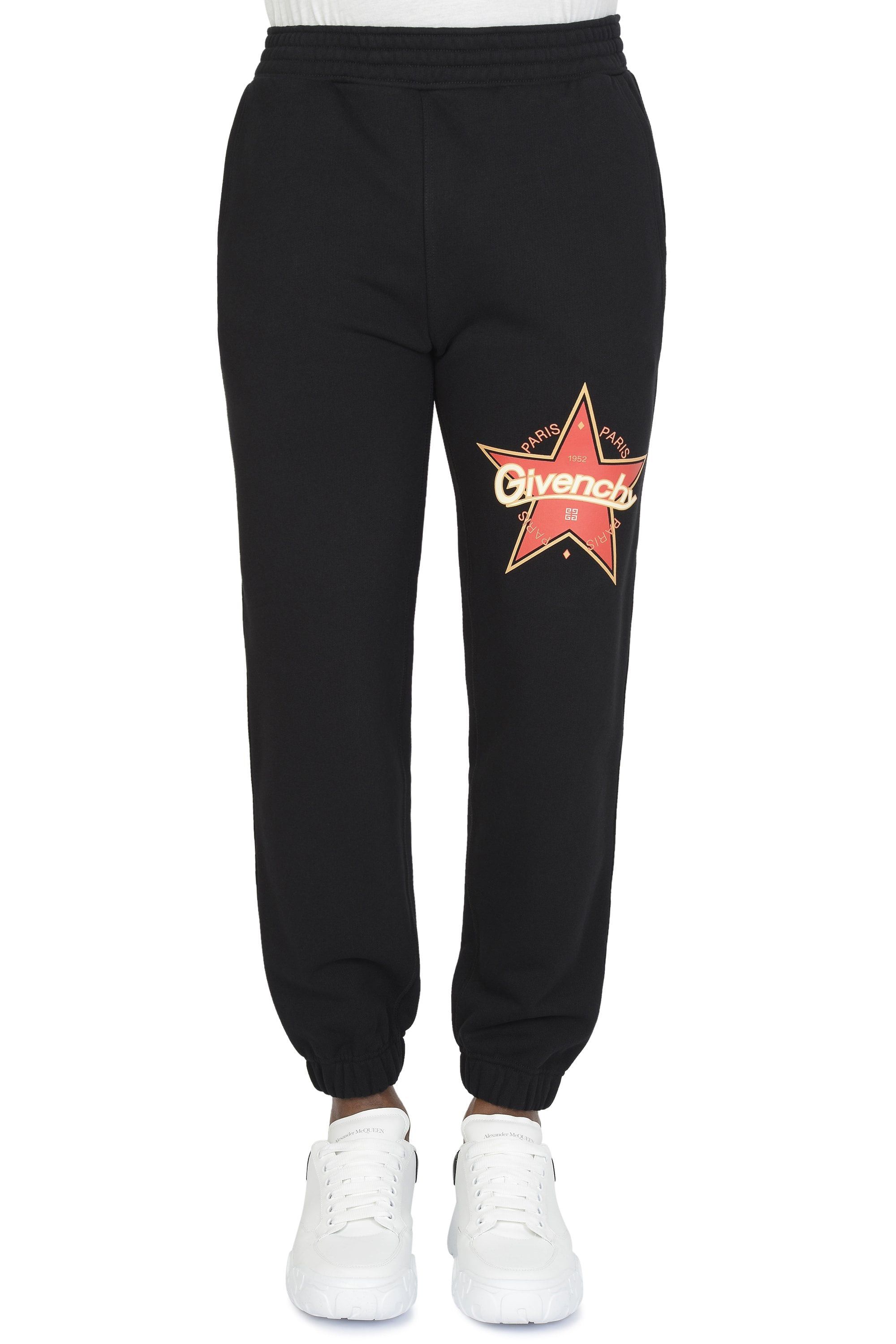 Givenchy Black Red Star Logo Sweatpants Size US 32 / EU 48 - 3 Thumbnail