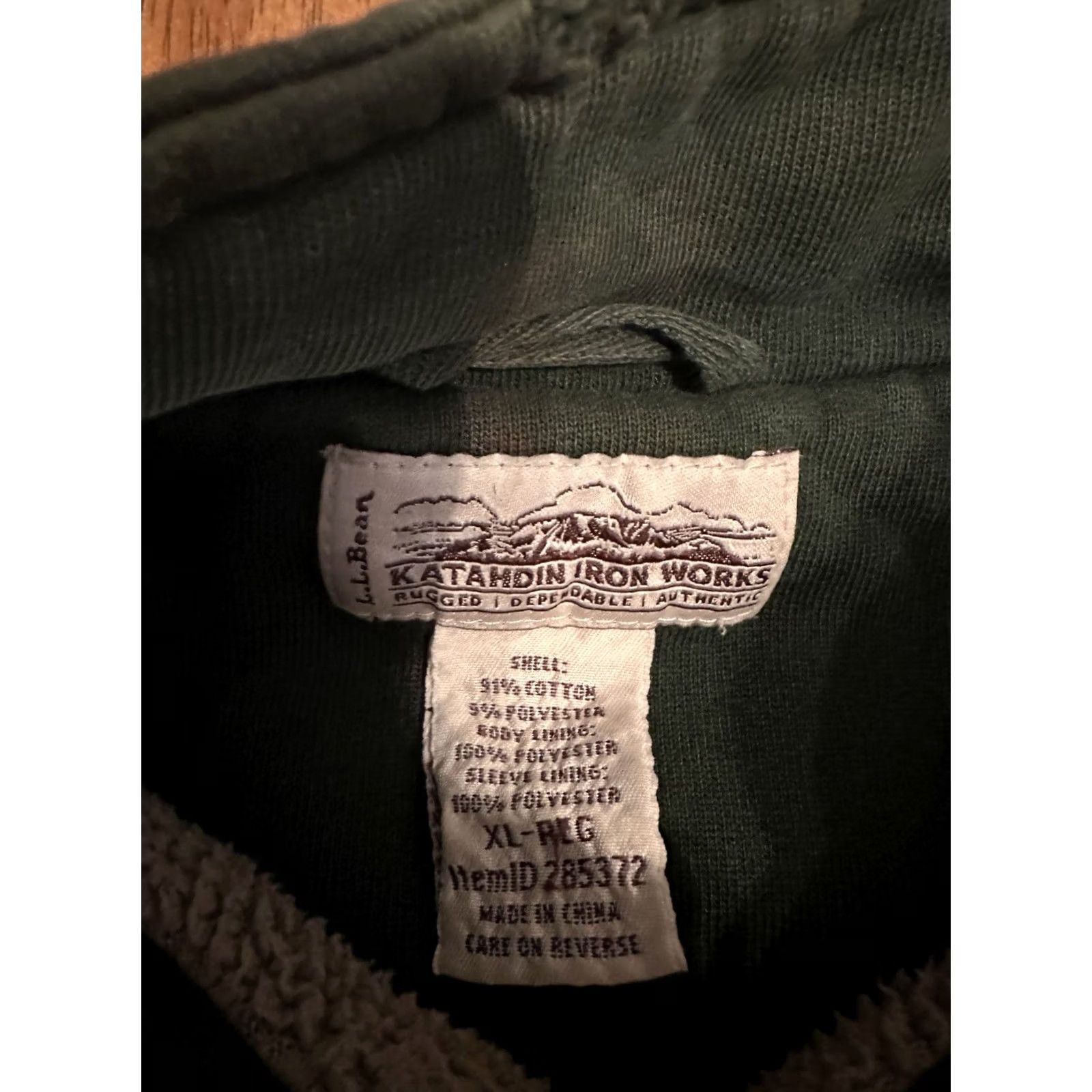 Vintage LL Bean Katahdin Iron Works Sherpa Lined Jacket XL Green Sun Faded Size US XL / EU 56 / 4 - 4 Thumbnail