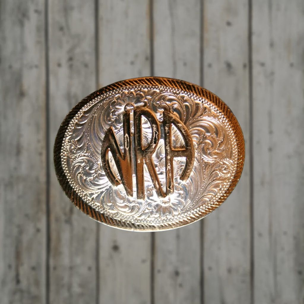 Vintage VINTAGE Montana Silversmiths NRA Small Silver & Gold Tone Belt Buckle Size ONE SIZE - 1 Thumbnail