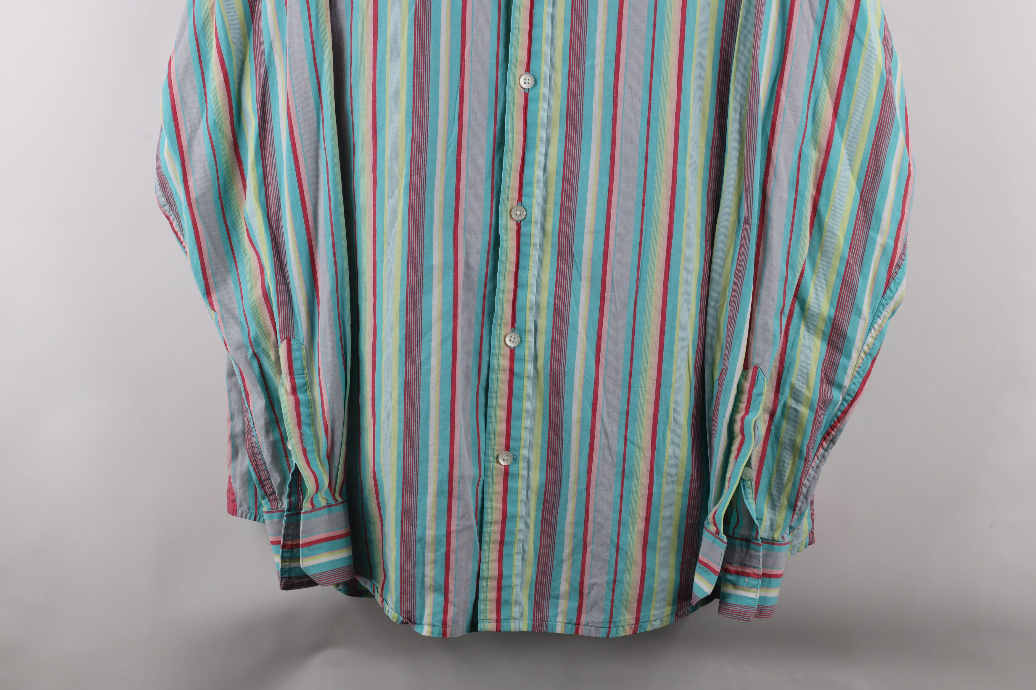 Vintage Vintage 90s Streetwear Rainbow Striped Collared Button Shirt Size US XL / EU 56 / 4 - 3 Thumbnail