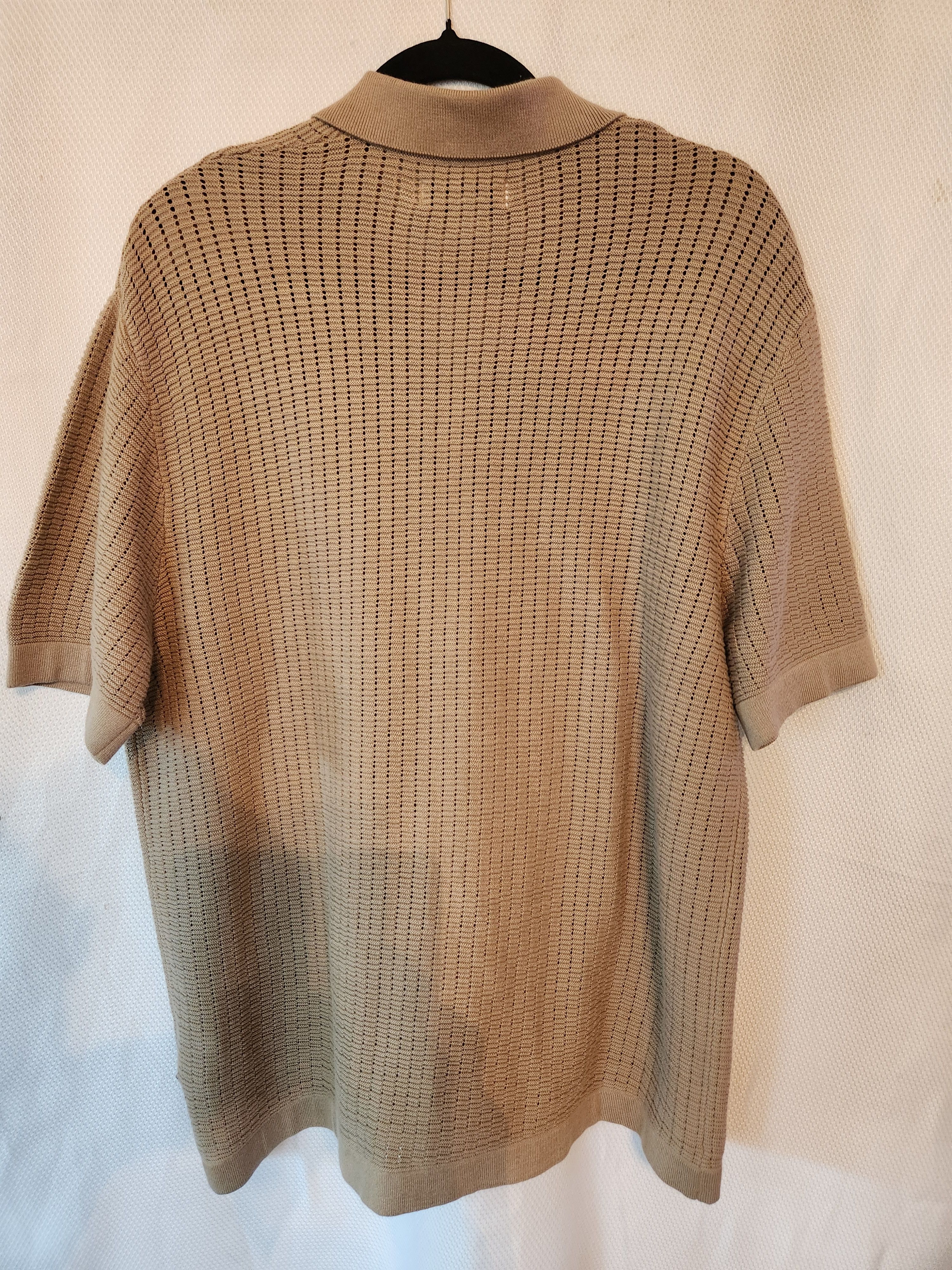 DKNY 100% Cotton Knit Short Sleeve Button Front Shirt Size US L / EU 52-54 / 3 - 2 Thumbnail