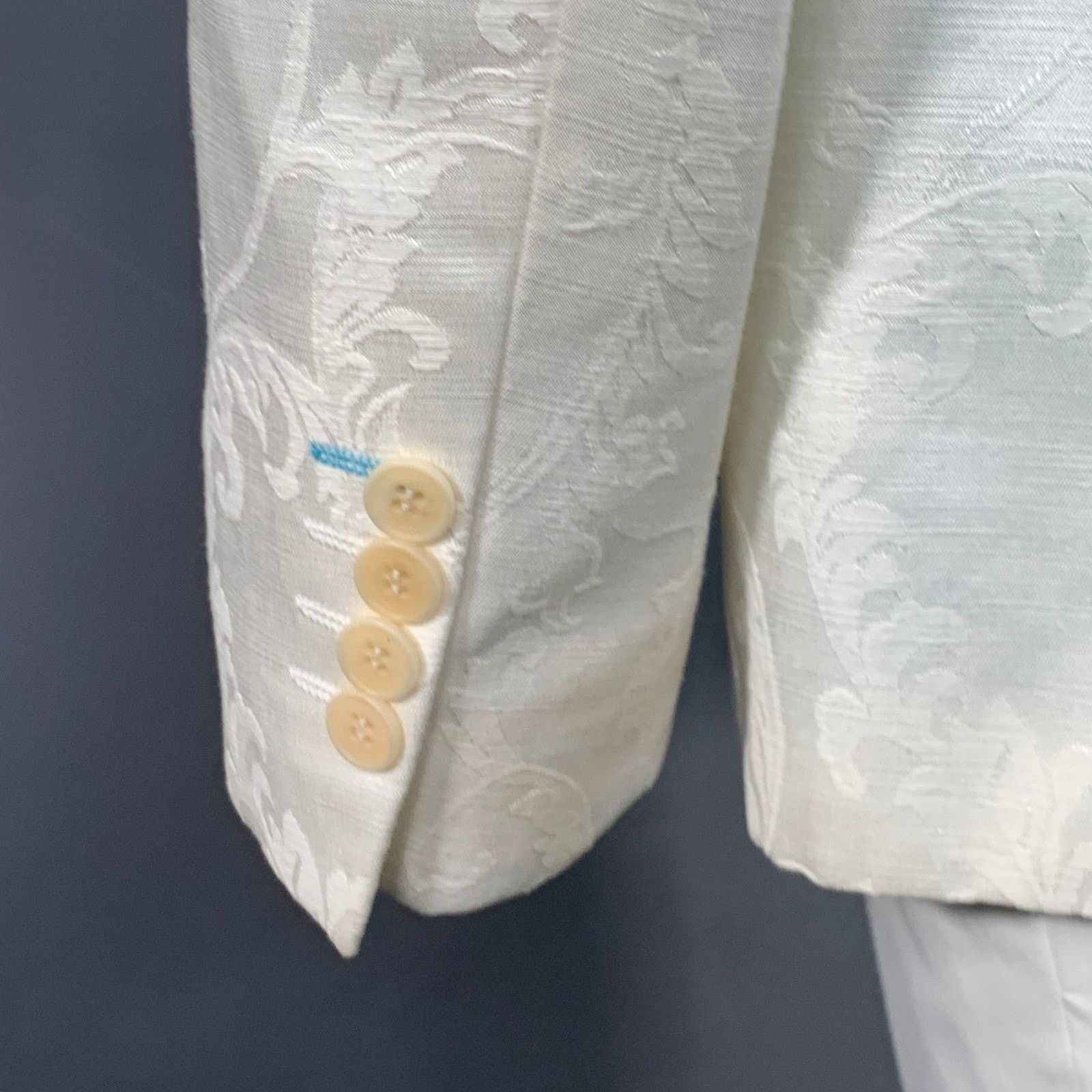 Moods of Norway MOODS OF NORWAY White Jacquard Cotton Notch Lapel Sport Coat Size 42R - 5 Thumbnail