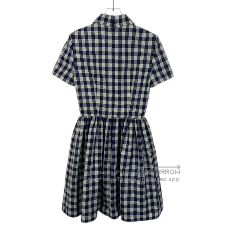 Dior Dior Color-matched plaid wool lapel short-sleeved dress Size XXS / US 00 / IT 34 - 2 Thumbnail