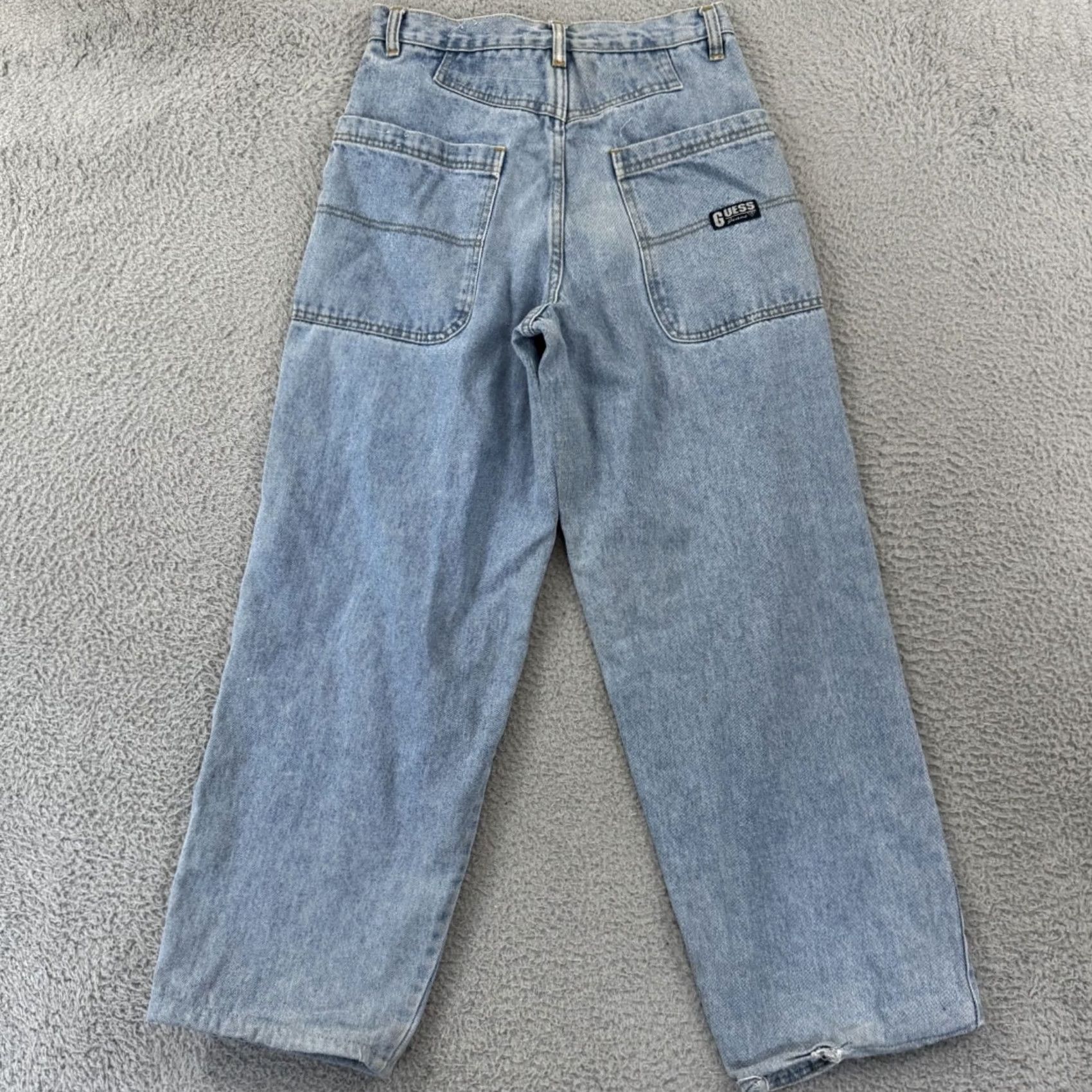 Guess VINTAGE Guess Jeans Womens Jeans 90s Baggy Wide-Leg Denim Blue 28x30 18 Plus Womens Size 40" / US 18 - 6 Thumbnail