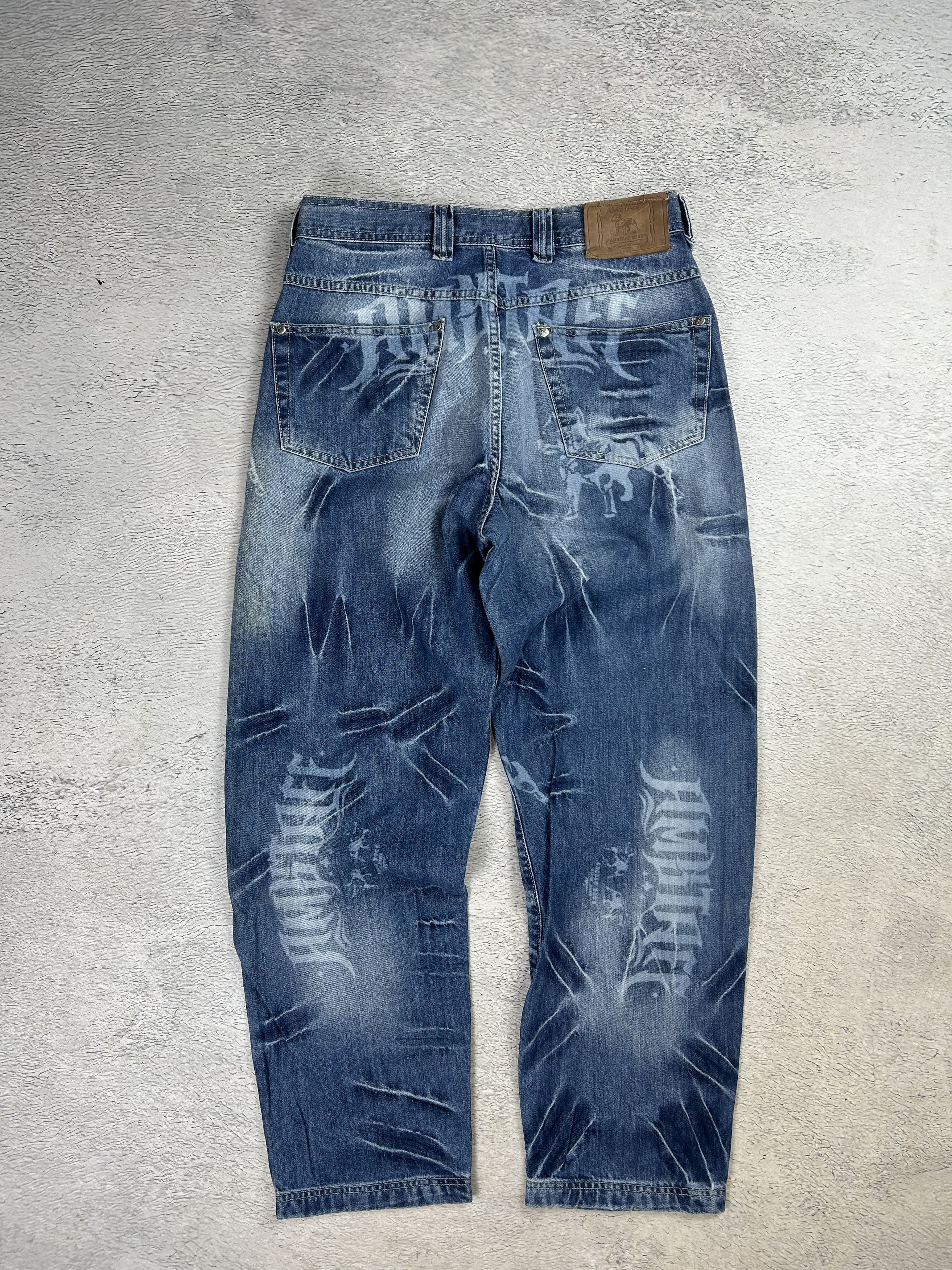 Other CRAZY Baggy Streetwear Jeans AOP Amstaff Drill Loose Fit Size US 32 / EU 48 - 2 Thumbnail