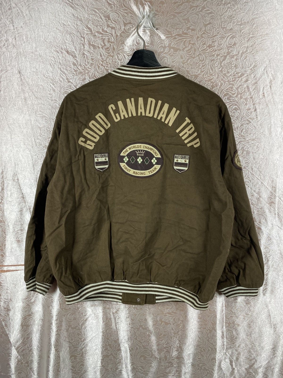 Japanese Brand Vintage SHIELD Good Canadian Trip Varsity Bomber Jacket Size US M / EU 48-50 / 2 - 11 Thumbnail