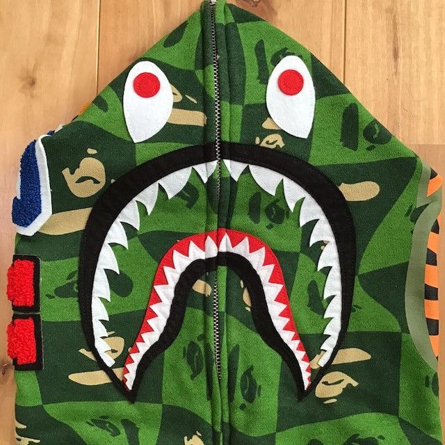 Bape BAPE FACE logo shark full zip hoodie a bathing ape Size US XXL / EU 58 / 5 - 3 Thumbnail