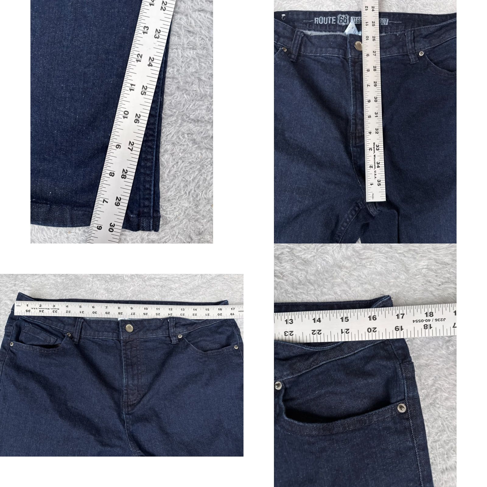 Route 66 VINTAGE Route 66 Jeans Womens 32 Blue Denim Dark Wash Slim Bootcut Mid Rise Cotton 32x30 Jeans Women Slim Bootcut 32 Blue Denim Dark Wash Size 24" / US 00 / IT 34 - 8 Thumbnail