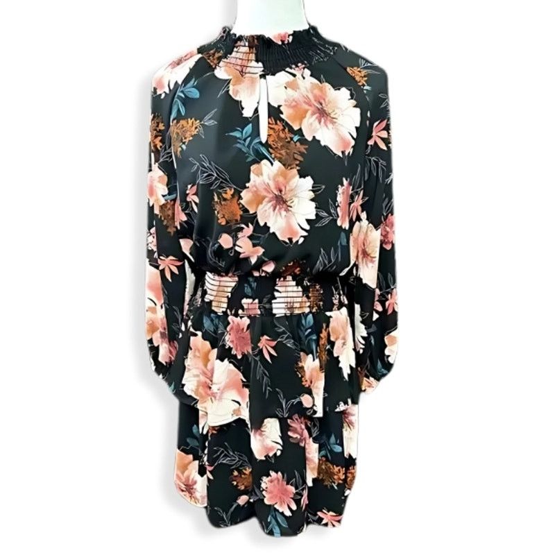 Other West K Mini Dress Floral Long Sleeve Mock Neck Multicolor S Size S / US 4 / IT 40 - 2 Thumbnail
