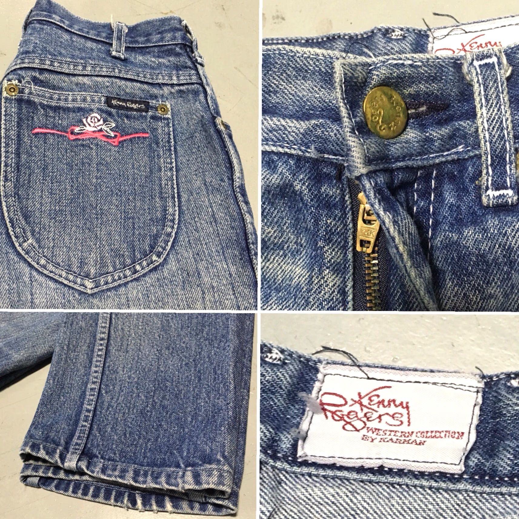 Vintage VINTAGE Kenny Rogers Western Collection By Karman Jeans High Waist Size 10 27 in Denim Blue 1980s Womens Jeans Cowgirl Authentic Original Size 32" / US 10 / IT 46 - 4 Thumbnail