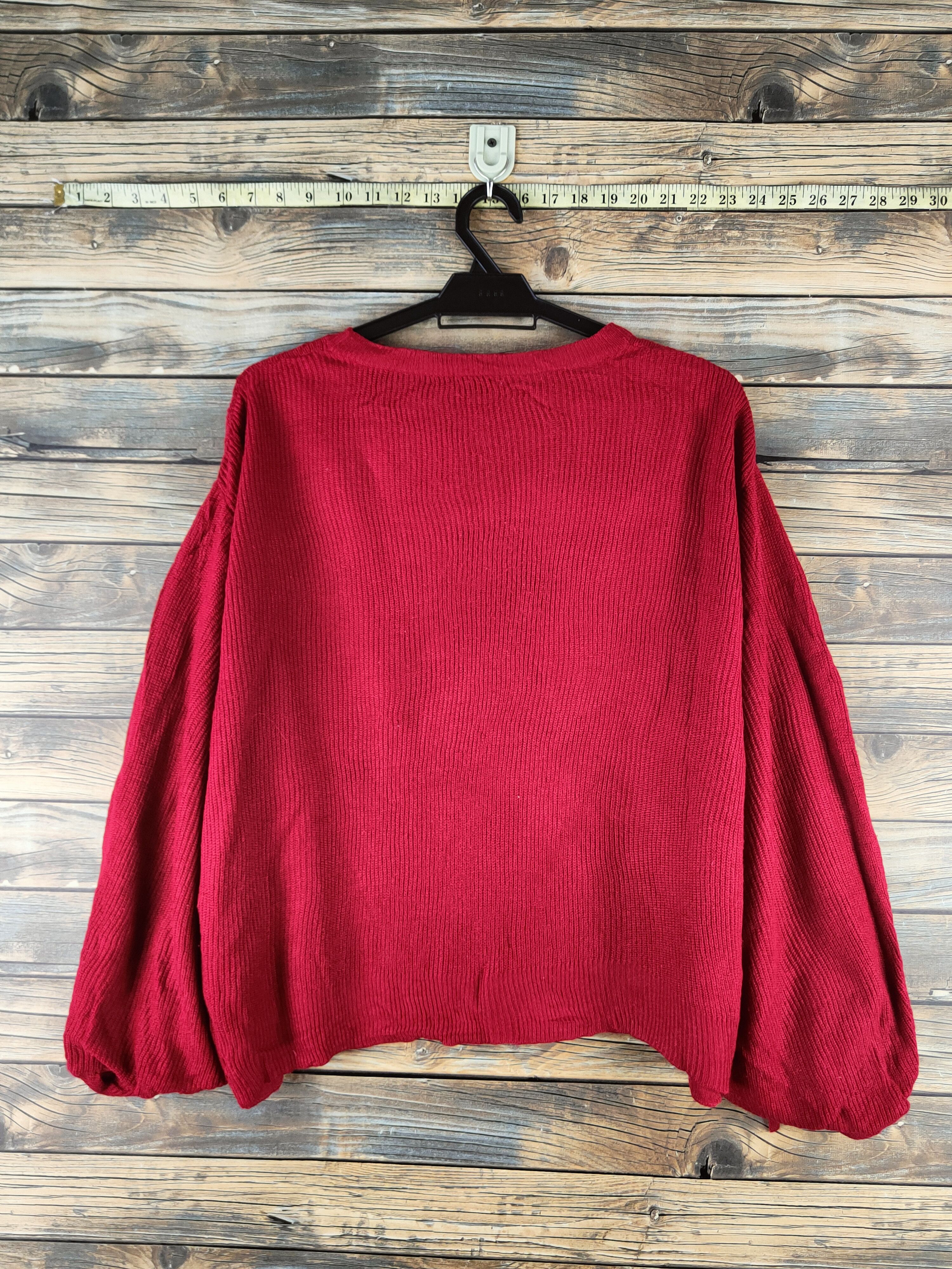 GU DL GU Red Knitwear Blouses #46-946 Size M / US 6-8 / IT 42-44 - 7 Thumbnail