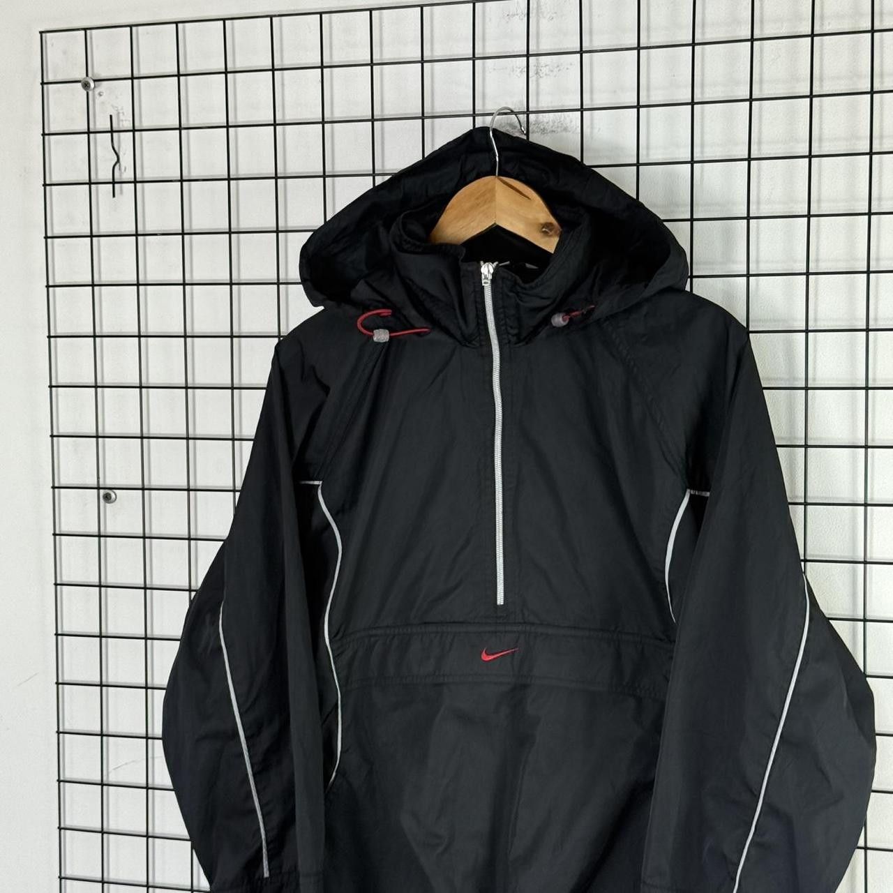Nike Nike Vintage 90s Anorak Black Windbreaker Center Swoosh Size US L / EU 52-54 / 3 - 4 Thumbnail
