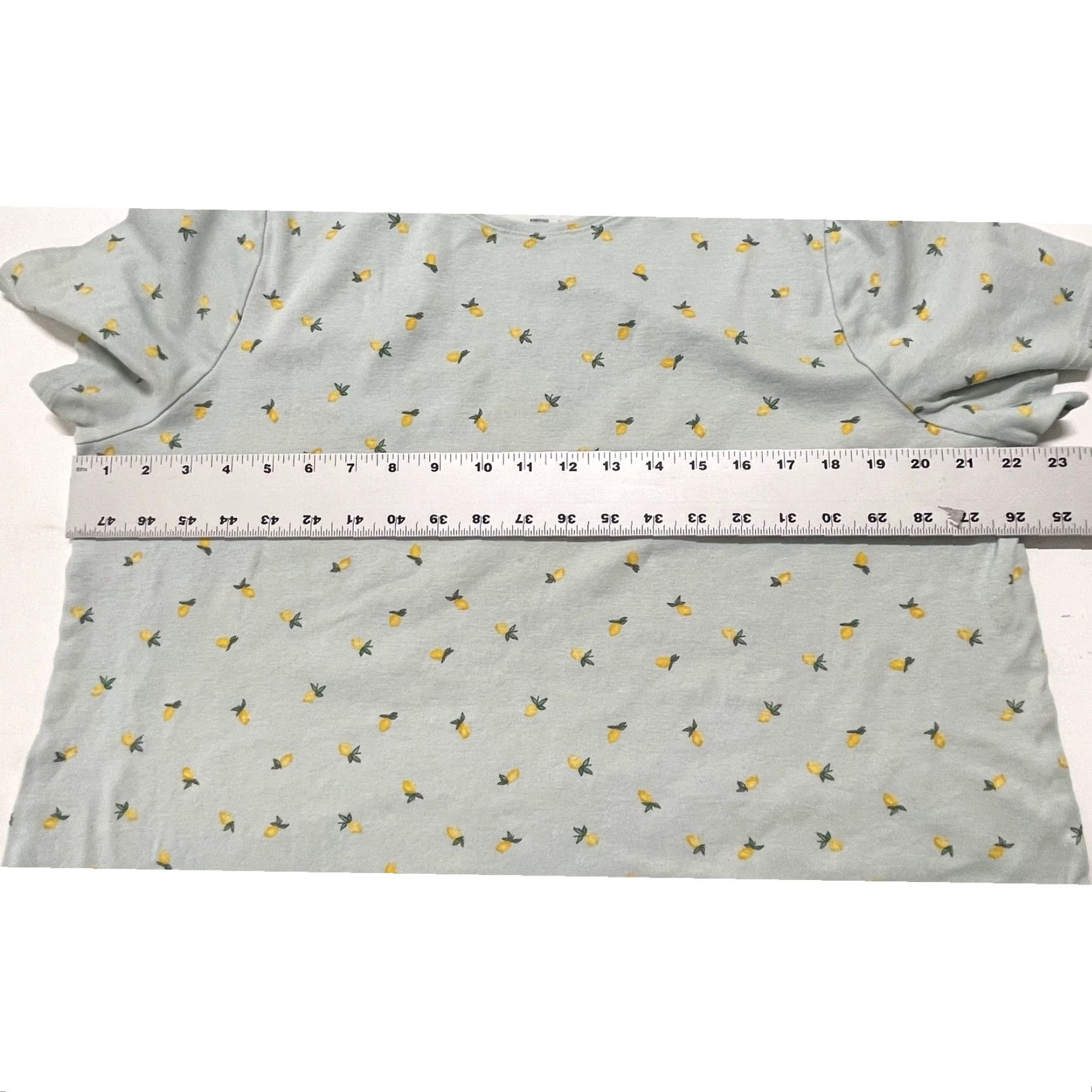 Croft & Barrow Croft Barrow Tee Shirt 1X Plus Green Yellow Lemon Print Short Sleeve 100% Cotton Women's T-Shirt Shirt Casual Sleeve Round Neck Size XL / US 12-14 / IT 48-50 - 5 Thumbnail