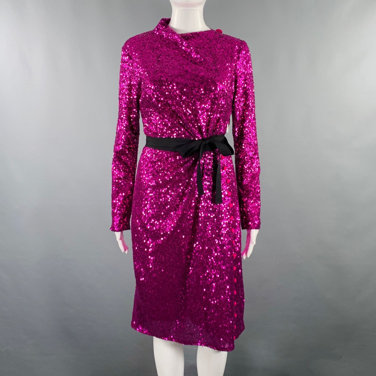 Prabal Gurung Size 6 Purple Polyester Sequined Open Back Dress Size M / US 6-8 / IT 42-44 - 1 Thumbnail