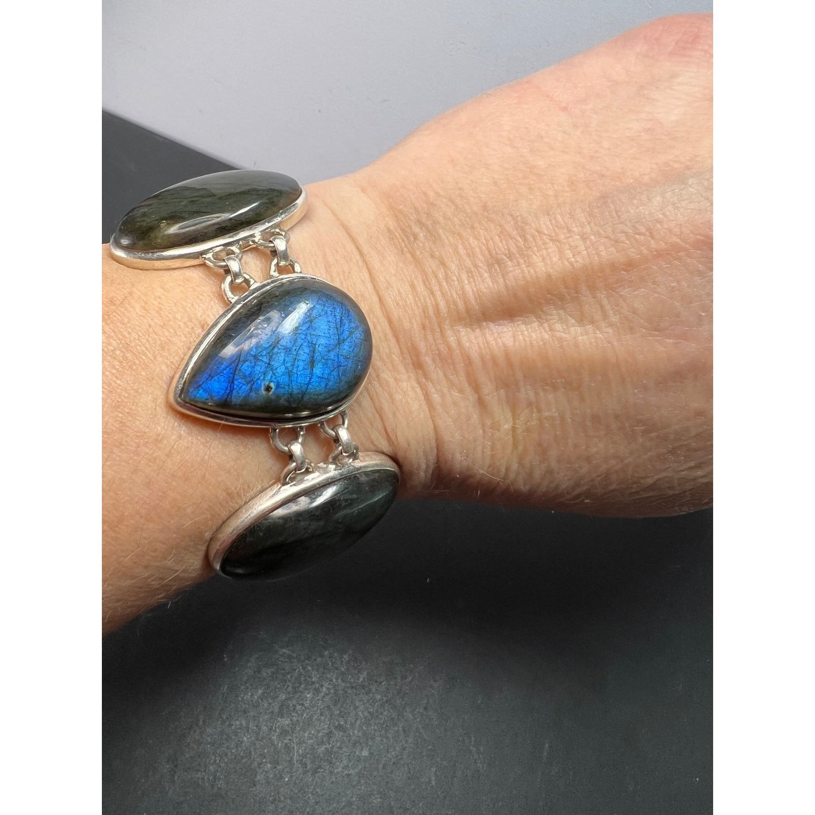 Other NEW Labradorite 925 chunky toggle bracelet 6.5-7.75 inch Size ONE SIZE - 5 Thumbnail
