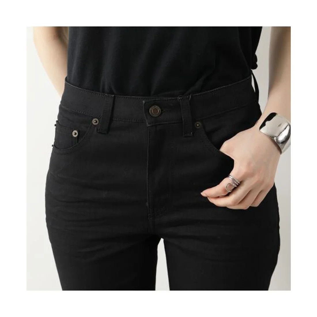 Saint Laurent Paris o1s1wg111124 Skinny fit Denim Jeans in Used Black Size 25" / US 0 / IT 36 - 6 Thumbnail