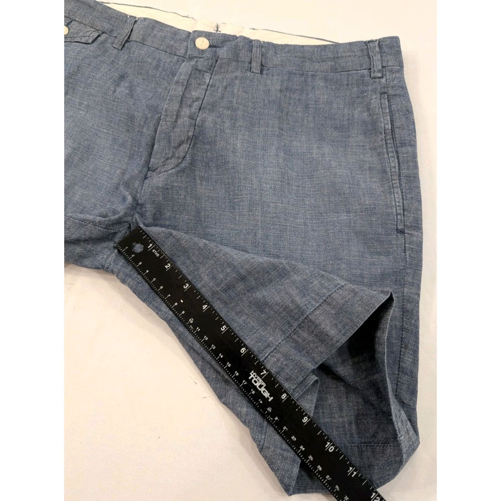 Polo Ralph Lauren VINTAGE Polo Ralph Lauren Shorts Chino 35 Inseam 9" Linen Canvas Blue 90s Preppy Mens Size US S / EU 44-46 / 1 - 7 Thumbnail