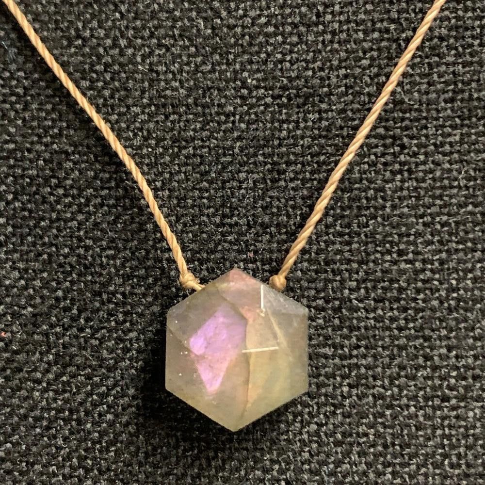 Designer Elegant Hexagonal Crystal Pendant Necklace Size ONE SIZE - 2 Thumbnail