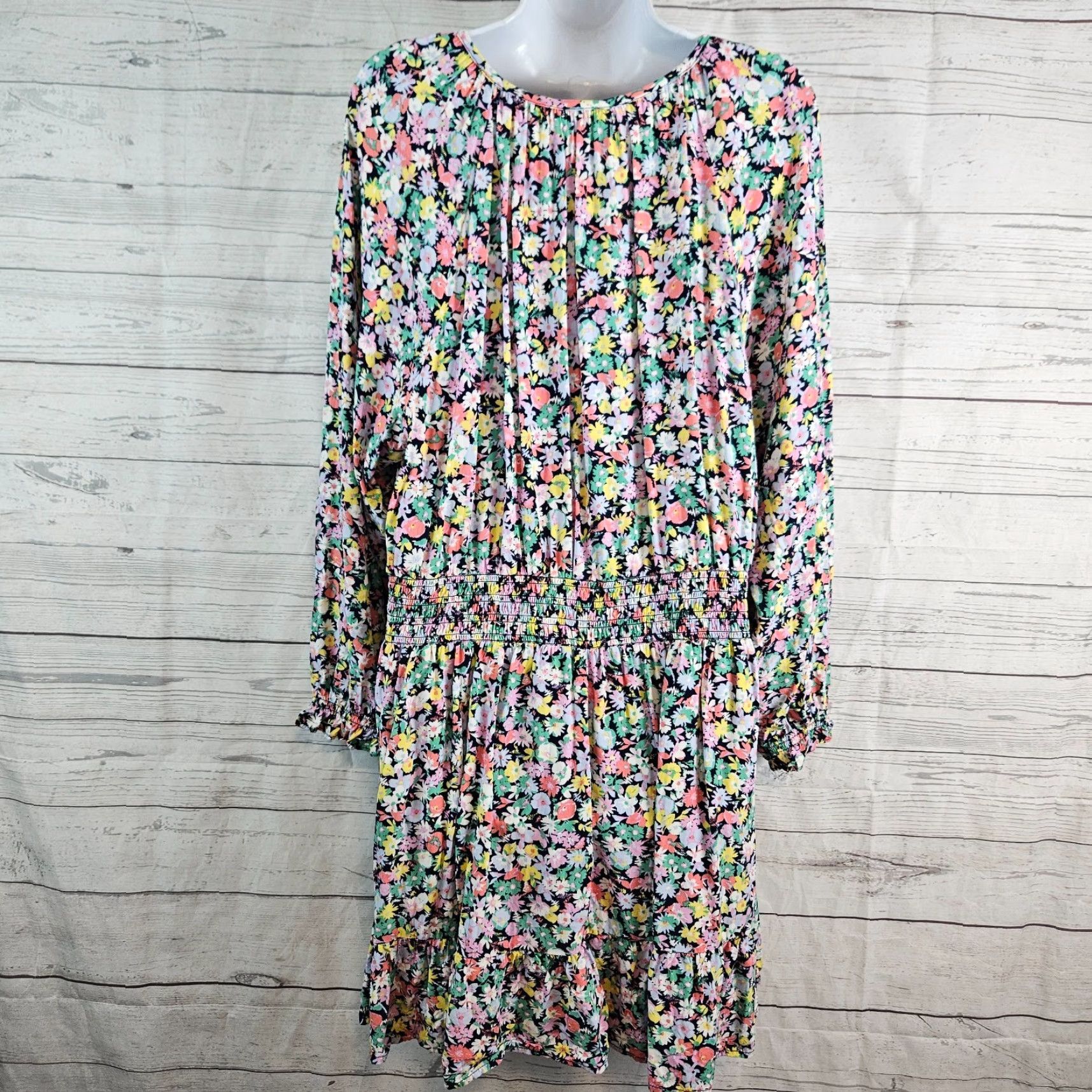 Gap Gap Womens Dress XL Pink Floral Long Sleeve A-Line Vintage No Size XL / US 12-14 / IT 48-50 - 3 Thumbnail