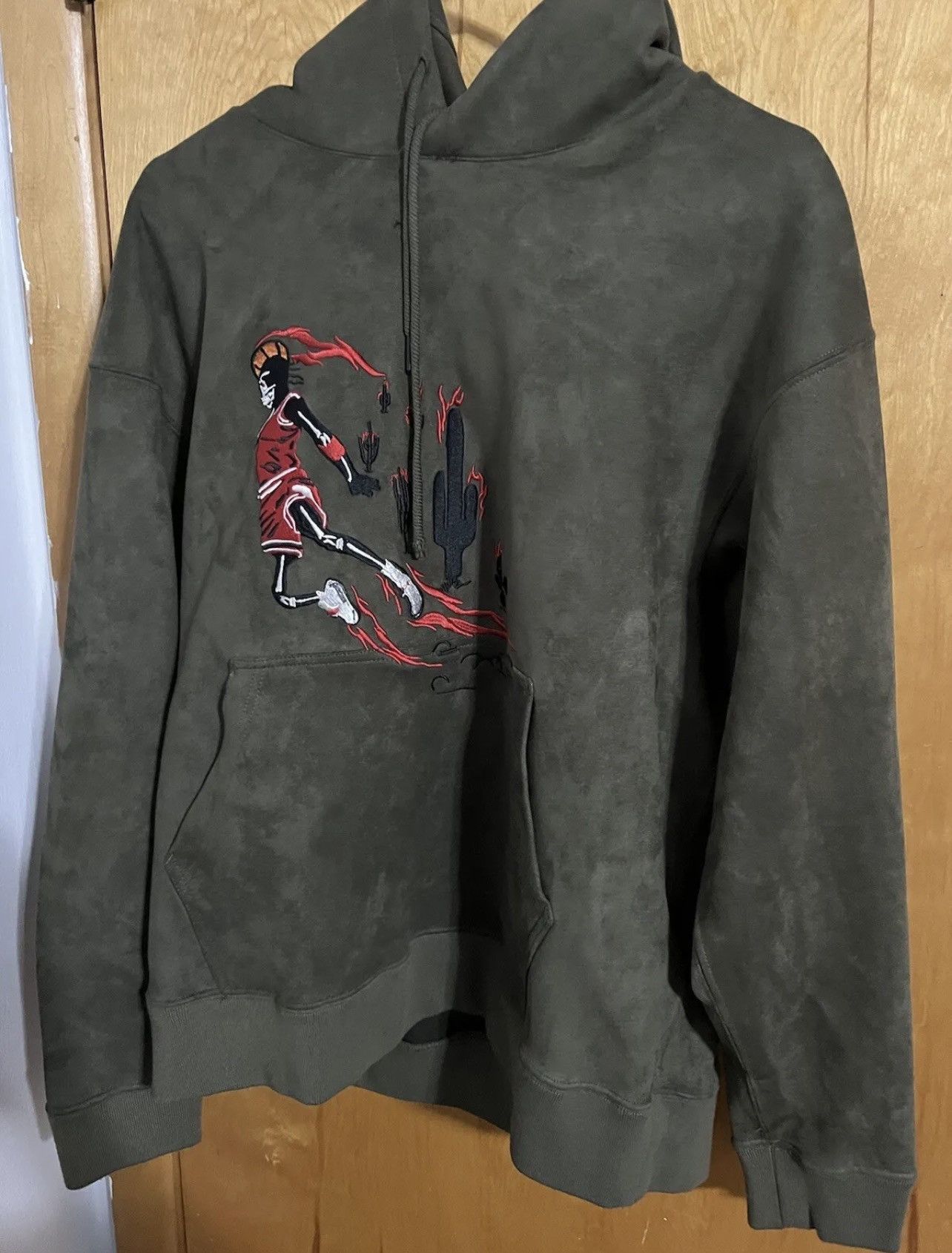 image of Jordan Travis Scott Travis Scott Jordan Suede Green Size Small Hoodie Cactus Jac, Men's