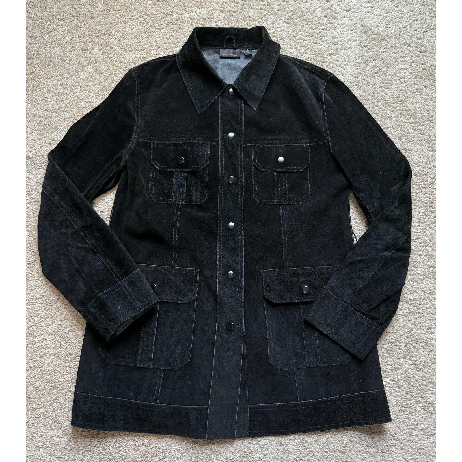 Other UK Rogue by Reilly Olives Suede Utility Shirt Jacket Black L Size L / US 10 / IT 46 - 1 Thumbnail