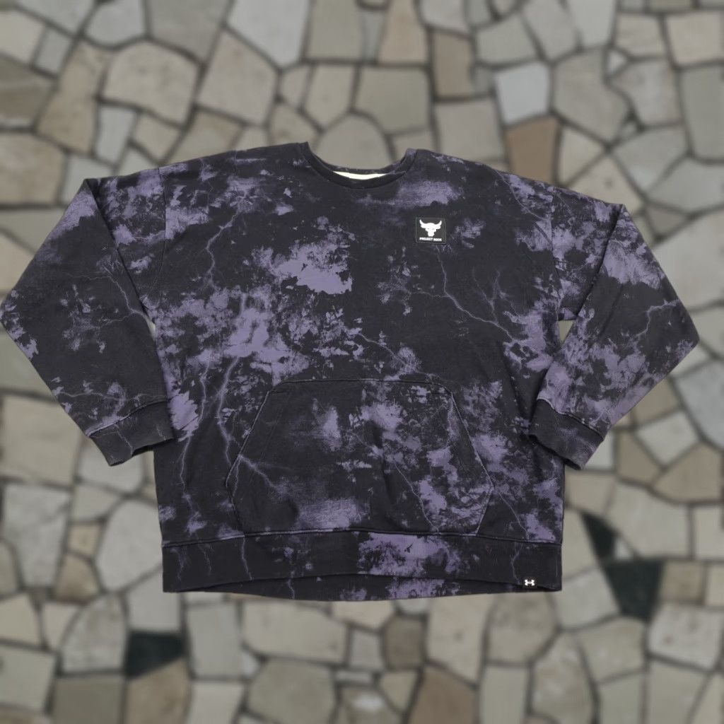 Under Armour Under Armour Sweatshirt Mens Large Black Tie Dye Project Rock Crewneck Pullover Size US L / EU 52-54 / 3 - 1 Thumbnail