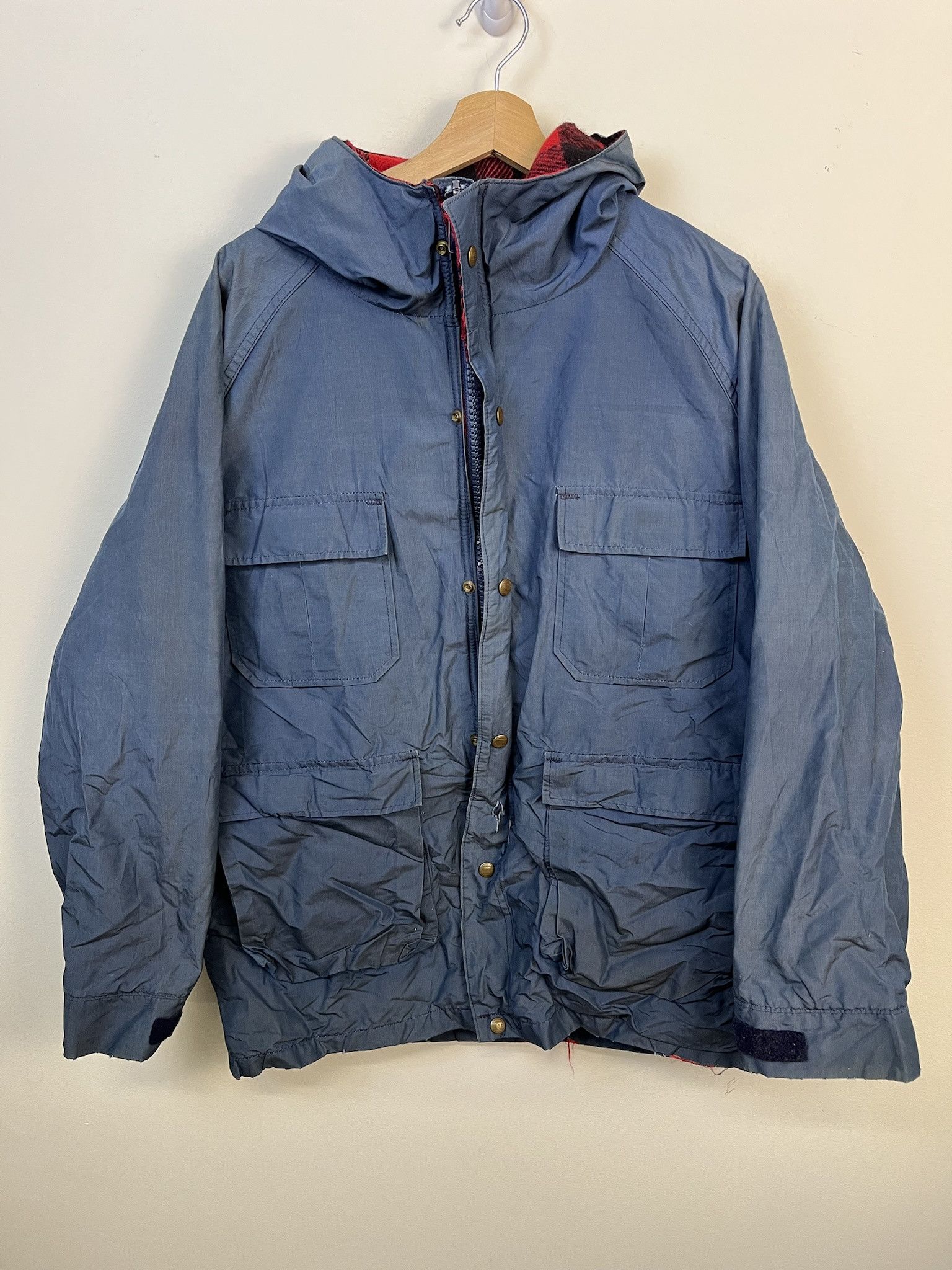 The North Face Vintage Jacket LL Bean Blue Flannel Lined Baxter State Parka Jacket Size L Size US L / EU 52-54 / 3 - 1 Thumbnail