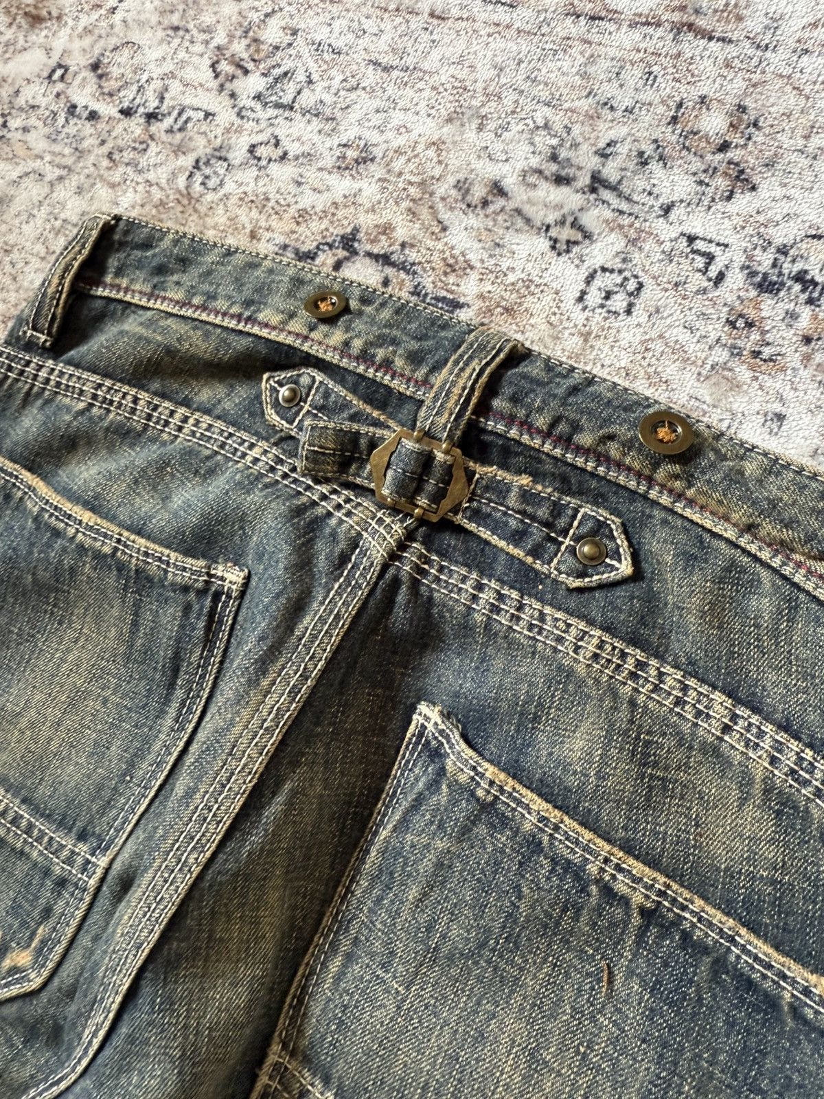 Hysteric Glamour Back Number Japan Mud Wash Patina Fade Baker Flared Jeans Size US 29 - 16 Thumbnail