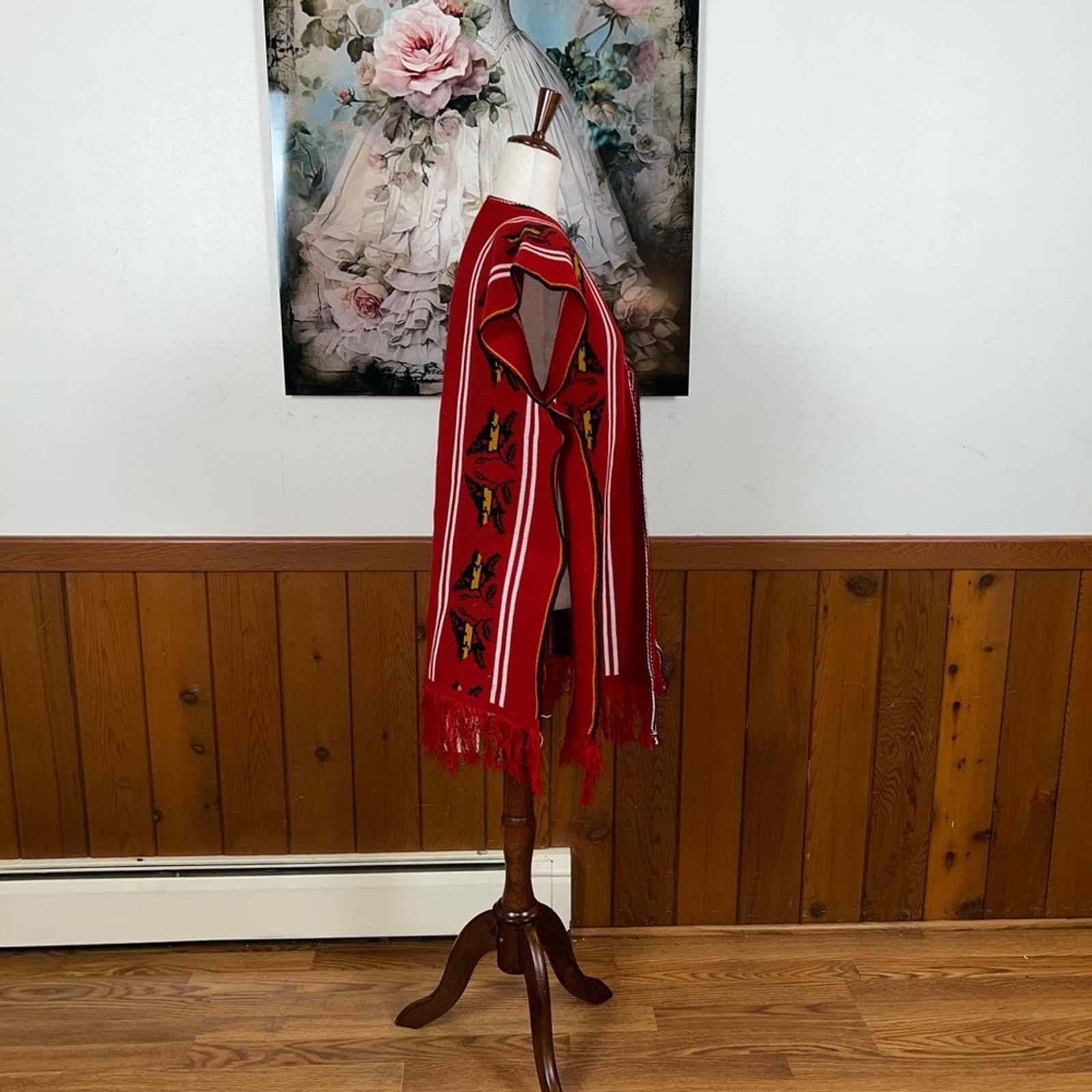 Vintage Super Cool Vintage Aztec Poncho! Size L / US 10 / IT 46 - 4 Thumbnail