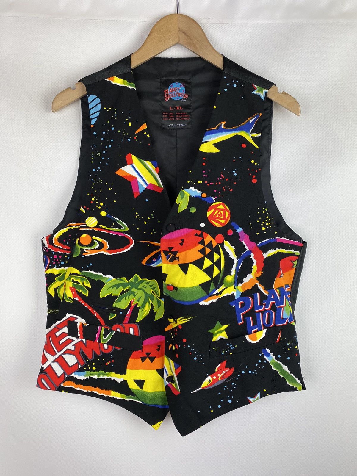 Planet Hollywood Planet Hollywood vintage overprinted art vest gilet Size US L / EU 52-54 / 3 - 1 Thumbnail