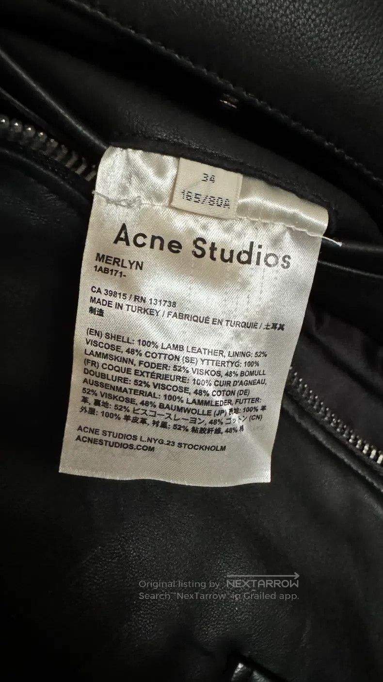 Acne Studios Acne Studios Biker Leather Jacket Size XXS / US 00 / IT 34 - 3 Thumbnail