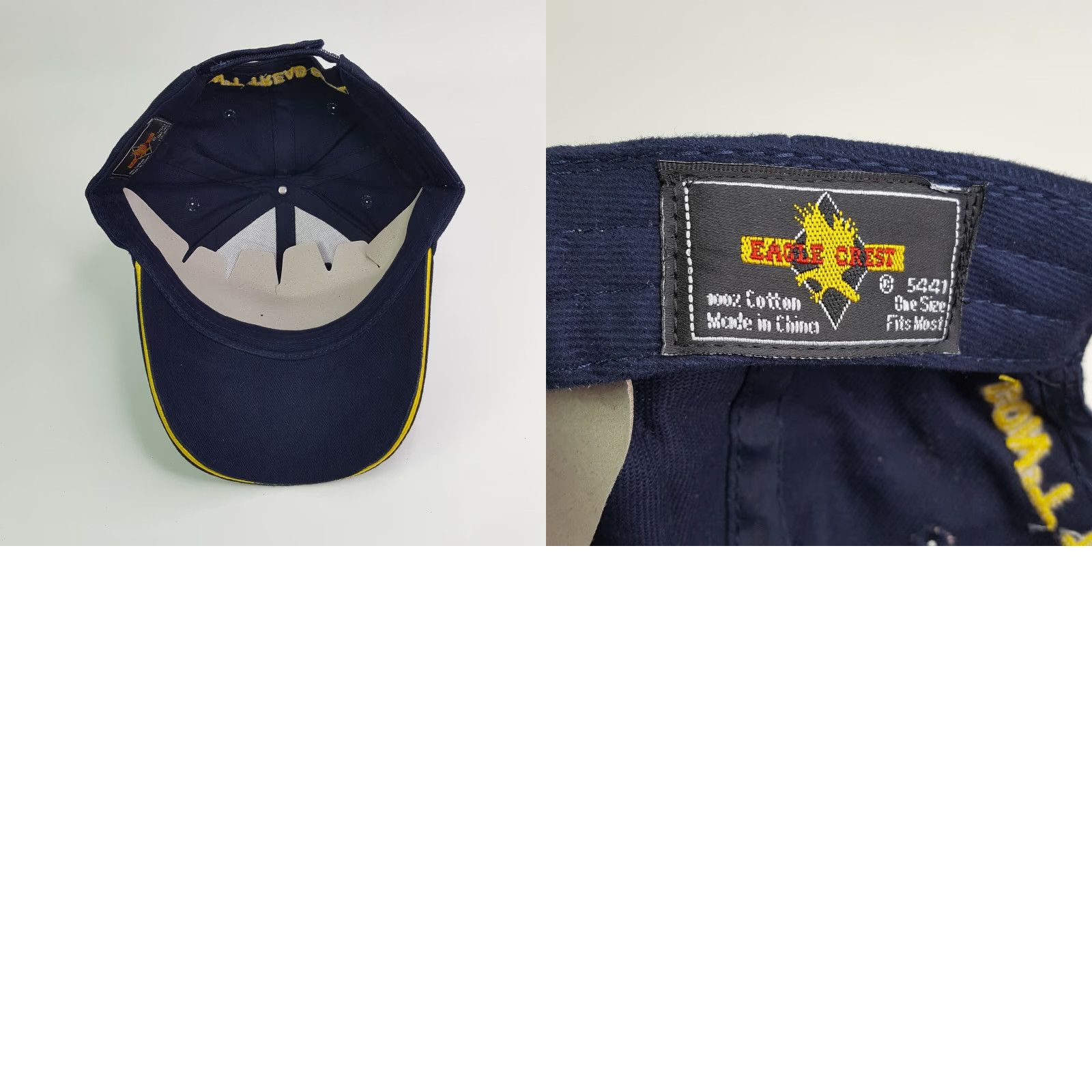 Vintage VINTAGE USA Navy American Snapback Adjustable Hat Baseball Cap Navy Blue Twill Retro Hat Mens Eagle Crest Size ONE SIZE - 8 Thumbnail
