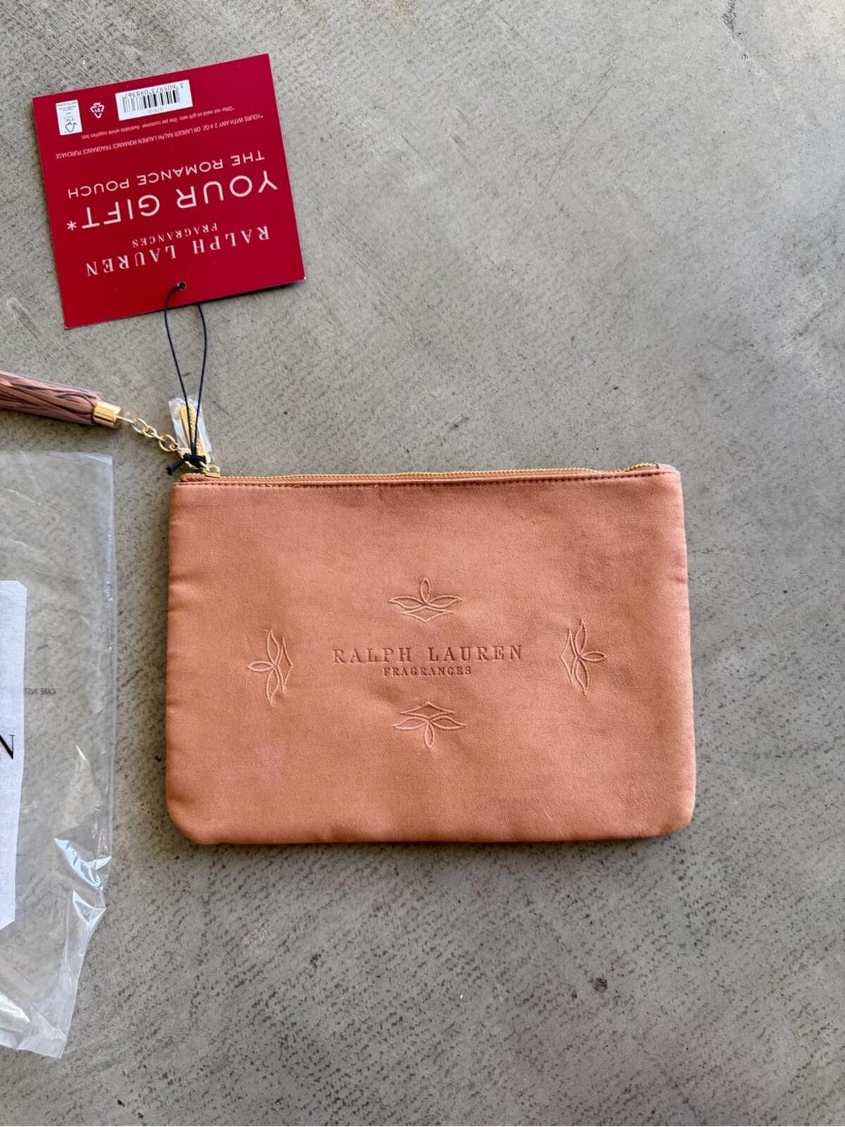 Polo Ralph Lauren Ralph Lauren / Suede Tassel Zip Cosmetic Bag / Tan Size ONE SIZE - 2 Thumbnail