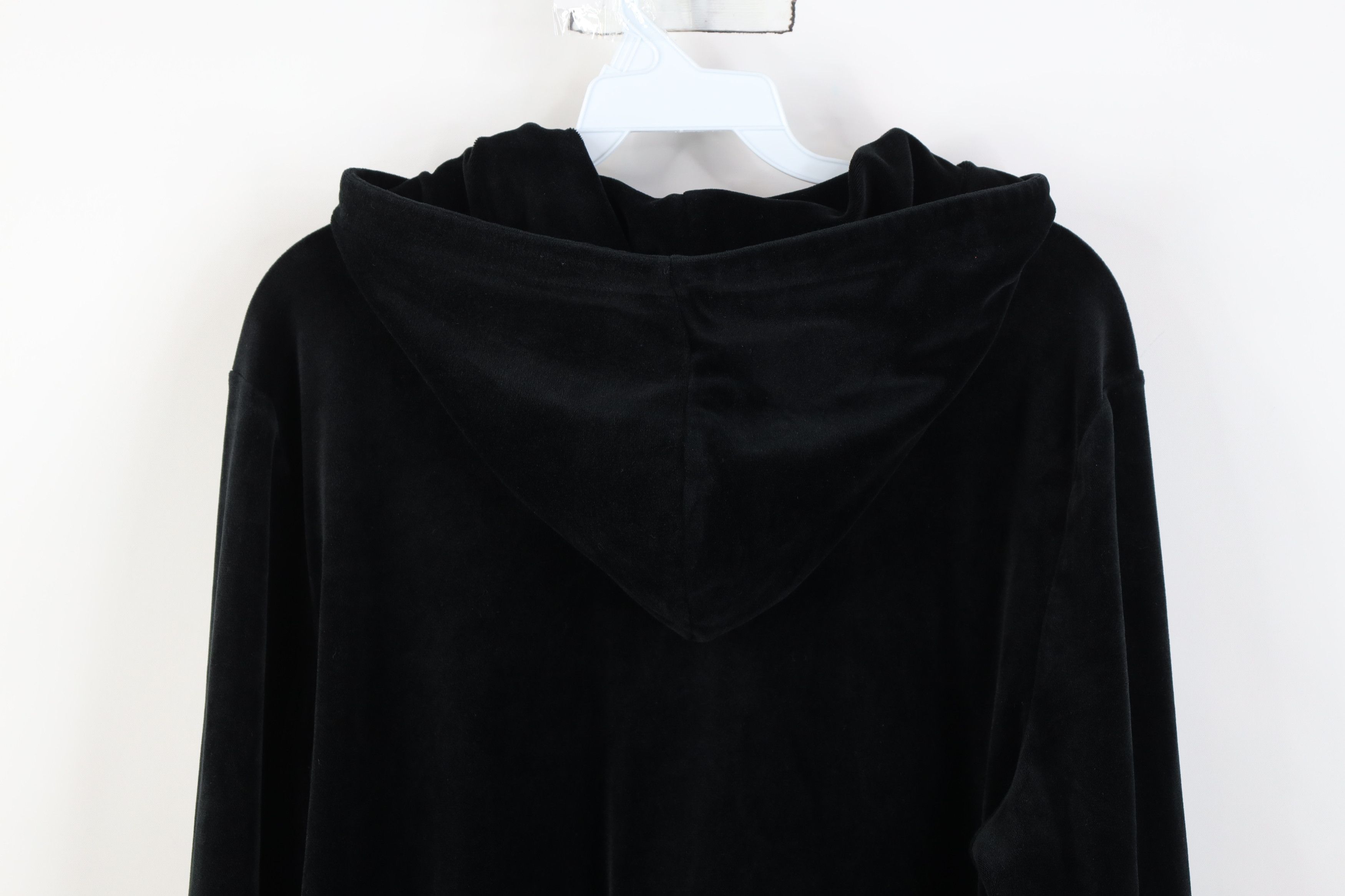 Juicy Couture Vintage 90s Y2K Juicy Couture Babydoll Velour Hoodie Black Size XXL / US 16-18 / IT 52-54 - 14 Thumbnail