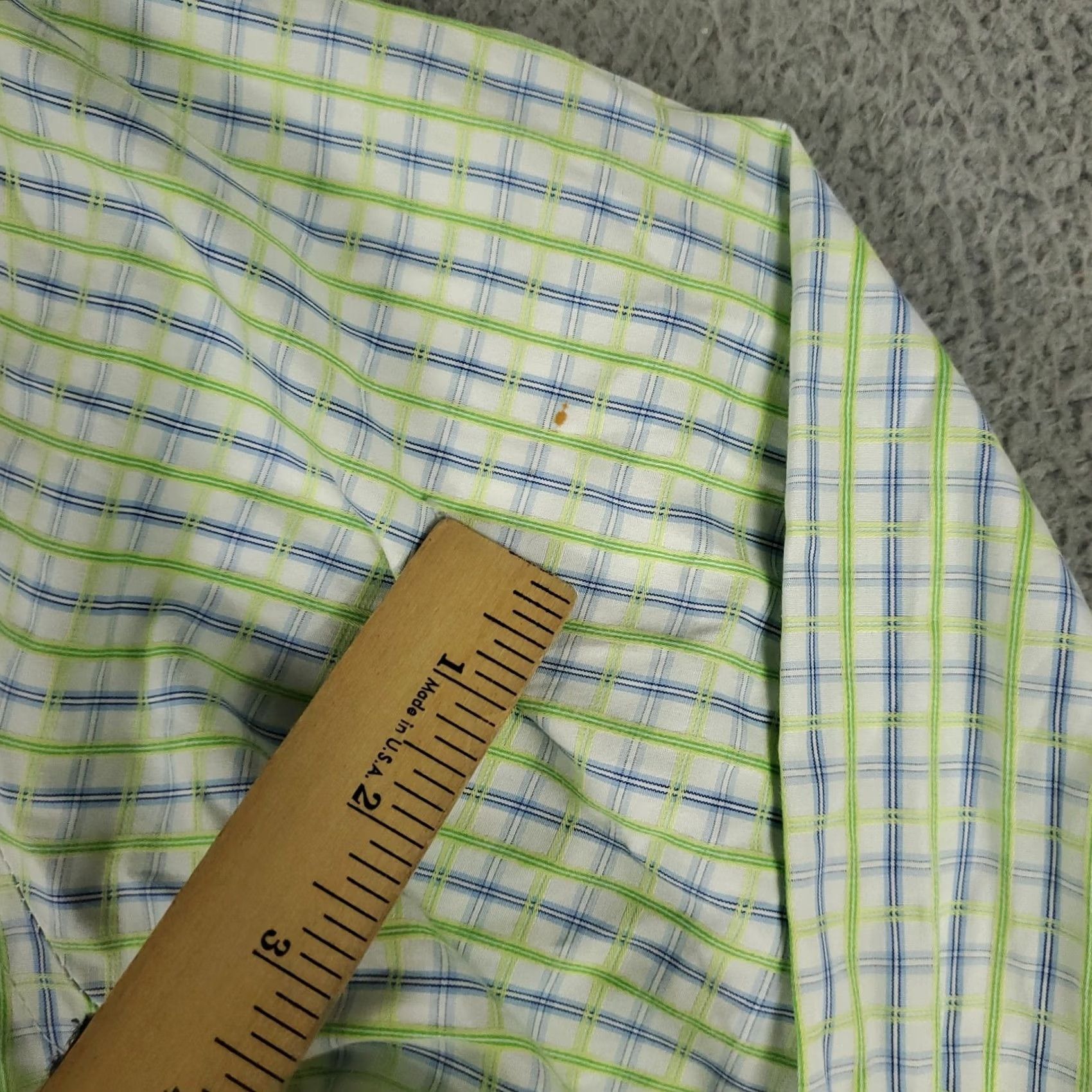 BUGATCHI Bugatchi Shirt Mens XL Green Blue Plaid Shaped Fit Button Up Long Sleeve Size US XL / EU 56 / 4 - 5 Thumbnail
