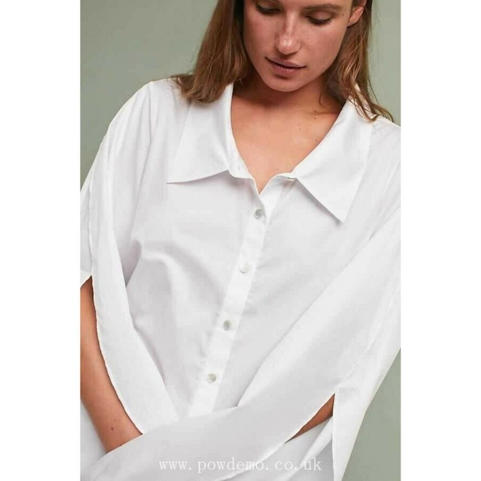 Anthropologie New Anthropologie Luma Buttondown by Harshman Sz Small White Size S / US 4 / IT 40 - 2 Thumbnail