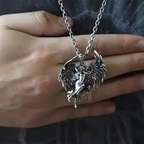 Jewelry × Vintage Evil Angel Wings Goddess Pendant Necklace Size ONE SIZE - 2 Thumbnail
