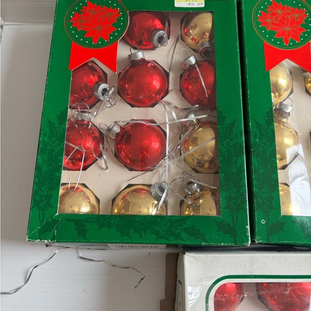 Designer 48 Vintage Glass Christmas Ornaments - Gold and Red Size ONE SIZE - 2 Thumbnail