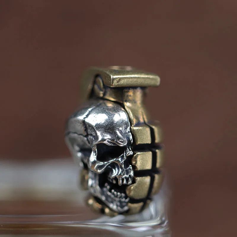 Handmade 3Pcs Skull Grenade Knife Beads Paracord Bead Zipper Umbrella Size ONE SIZE - 4 Thumbnail