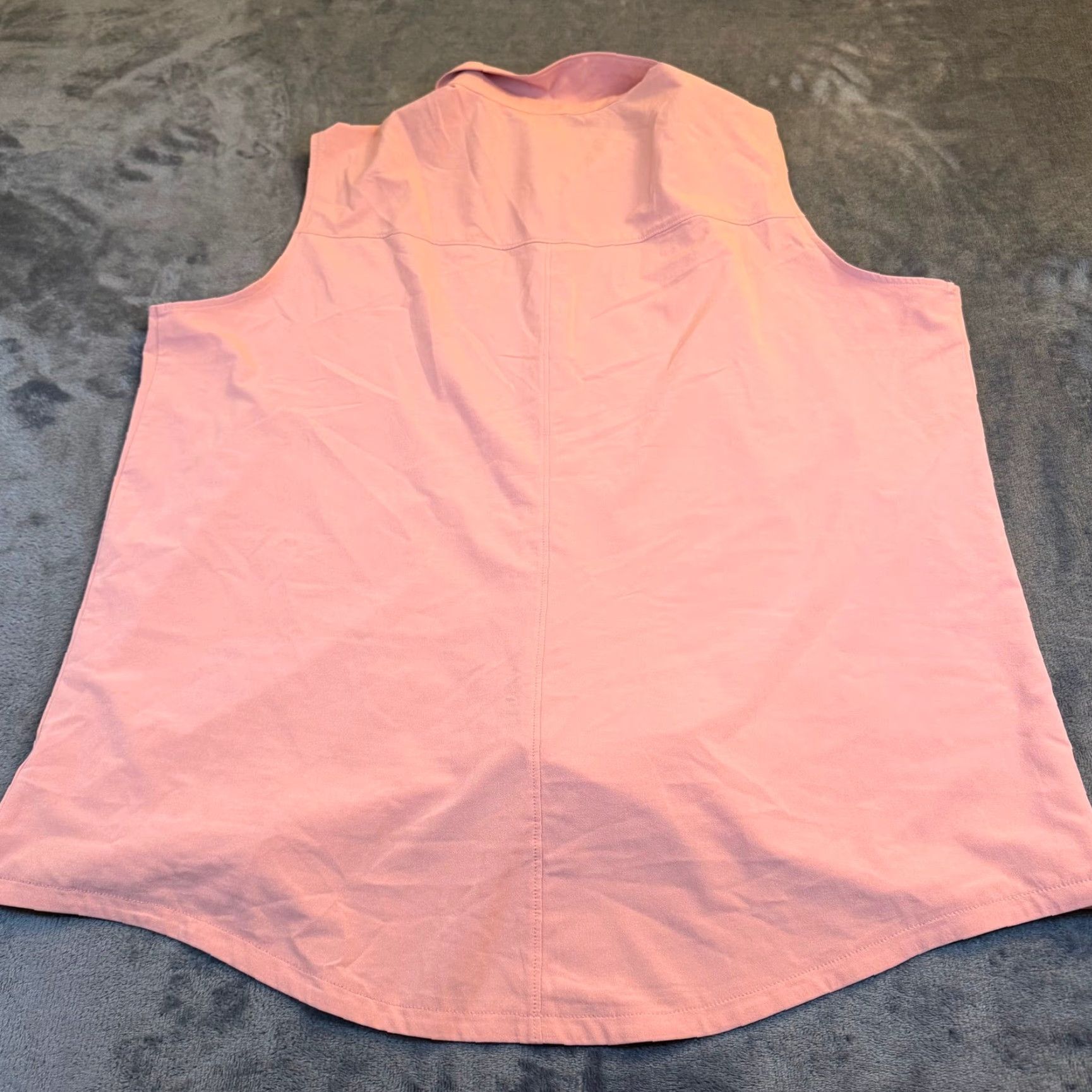 Pinko VINTAGE? No — (But item not vintage) Stylus Pink Button Up Sleeveless Pocket Shirt Top Lightweight Womens Extra Large Size XL / US 12-14 / IT 48-50 - 4 Thumbnail