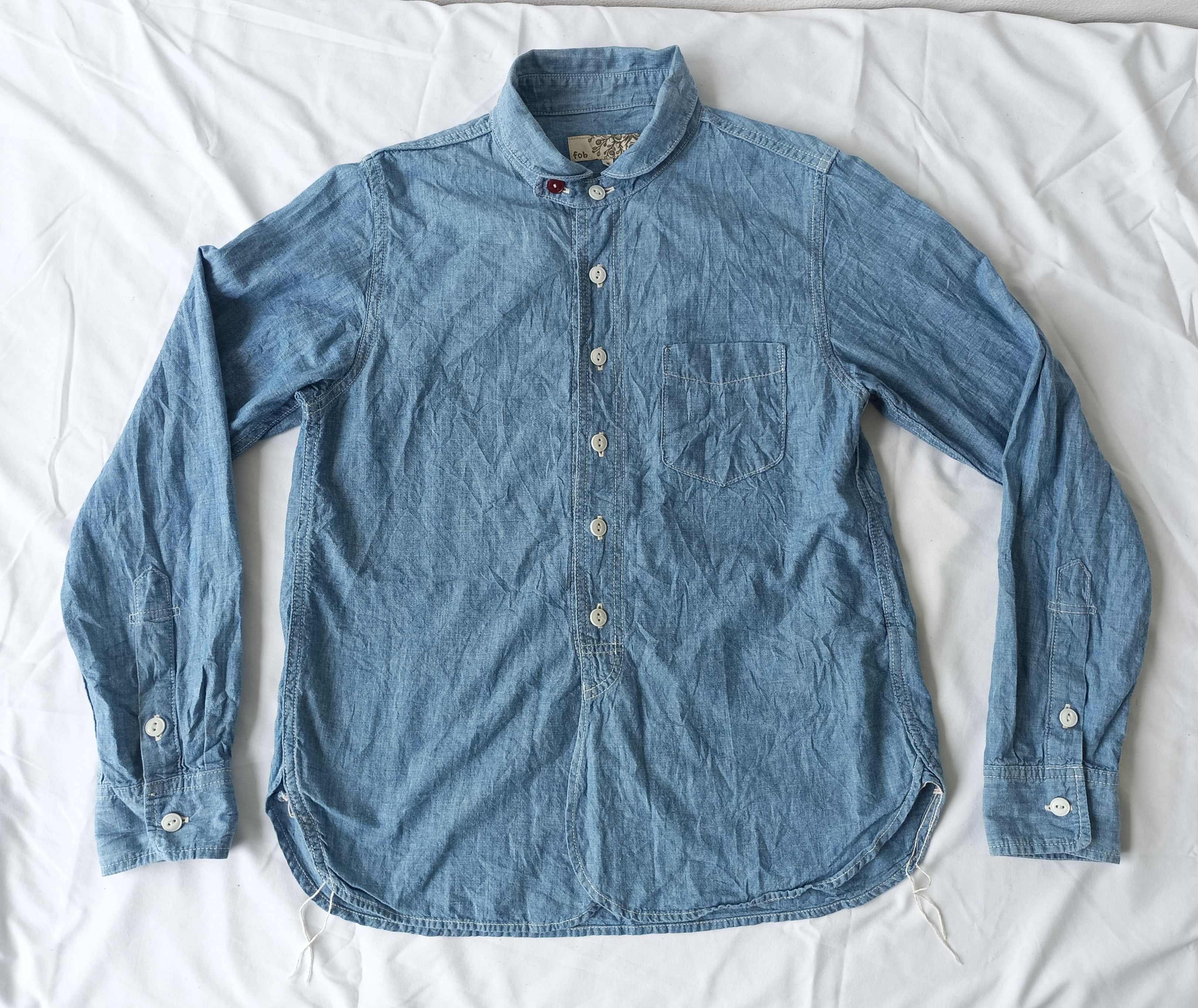 FOB Factory (S345) FOB Studio Ecru Chambray Work Shirt S Size S / US 4 / IT 40 - 1 Thumbnail