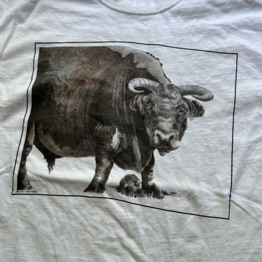 Hanes × Vintage Vintage 2001 Bull Art T-shirt Mens Medium John Noble Y2K Size US M / EU 48-50 / 2 - 2 Thumbnail