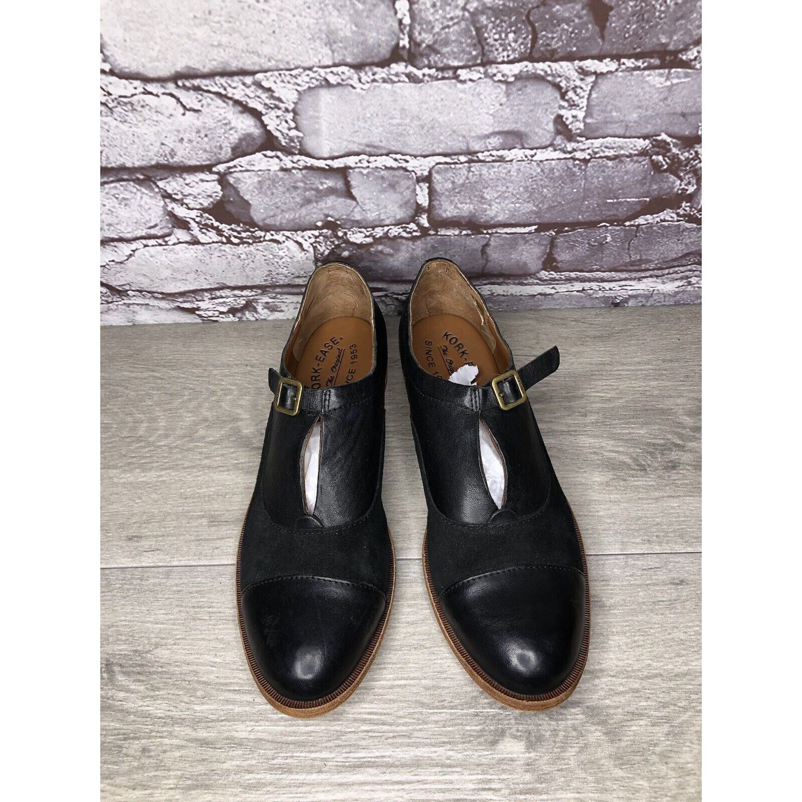 Other Kork Ease Niseda Black Leather Suede Monk Strap Oxfords Shoe Size US 8 / IT 38 - 18 Thumbnail