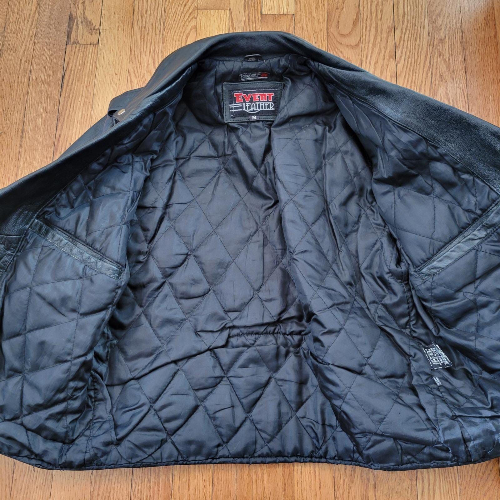 Other Leather Motorcycle Jacket M Black Thinsulate Lined Bomber Size US M / EU 48-50 / 2 - 2 Thumbnail