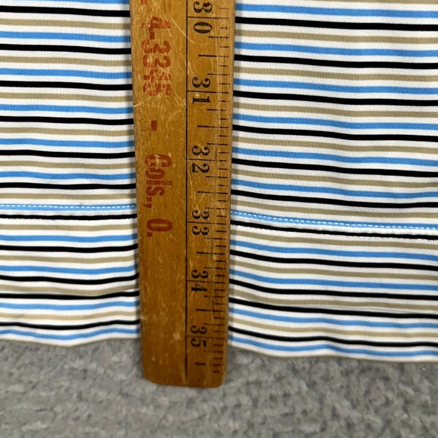 Footjoy FootJoy Polo Shirt Mens 2XL Blue Tan Golf Stripes Performance Stretch Rugby Size US XXL / EU 58 / 5 - 7 Thumbnail