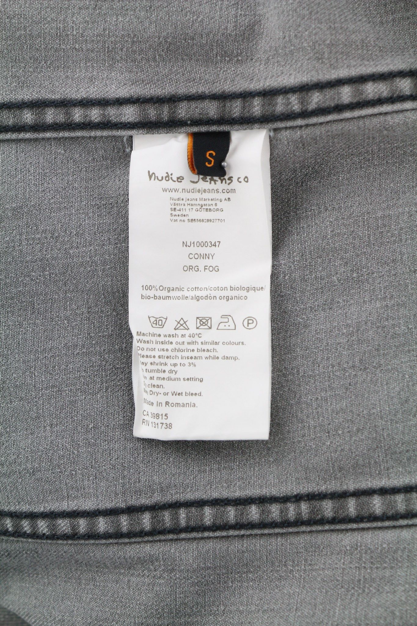 Nudie Jeans CONNY ORG. FOG S Organic Cotton Grey Denim Jacket 80337 Size US S / EU 44-46 / 1 - 6 Thumbnail