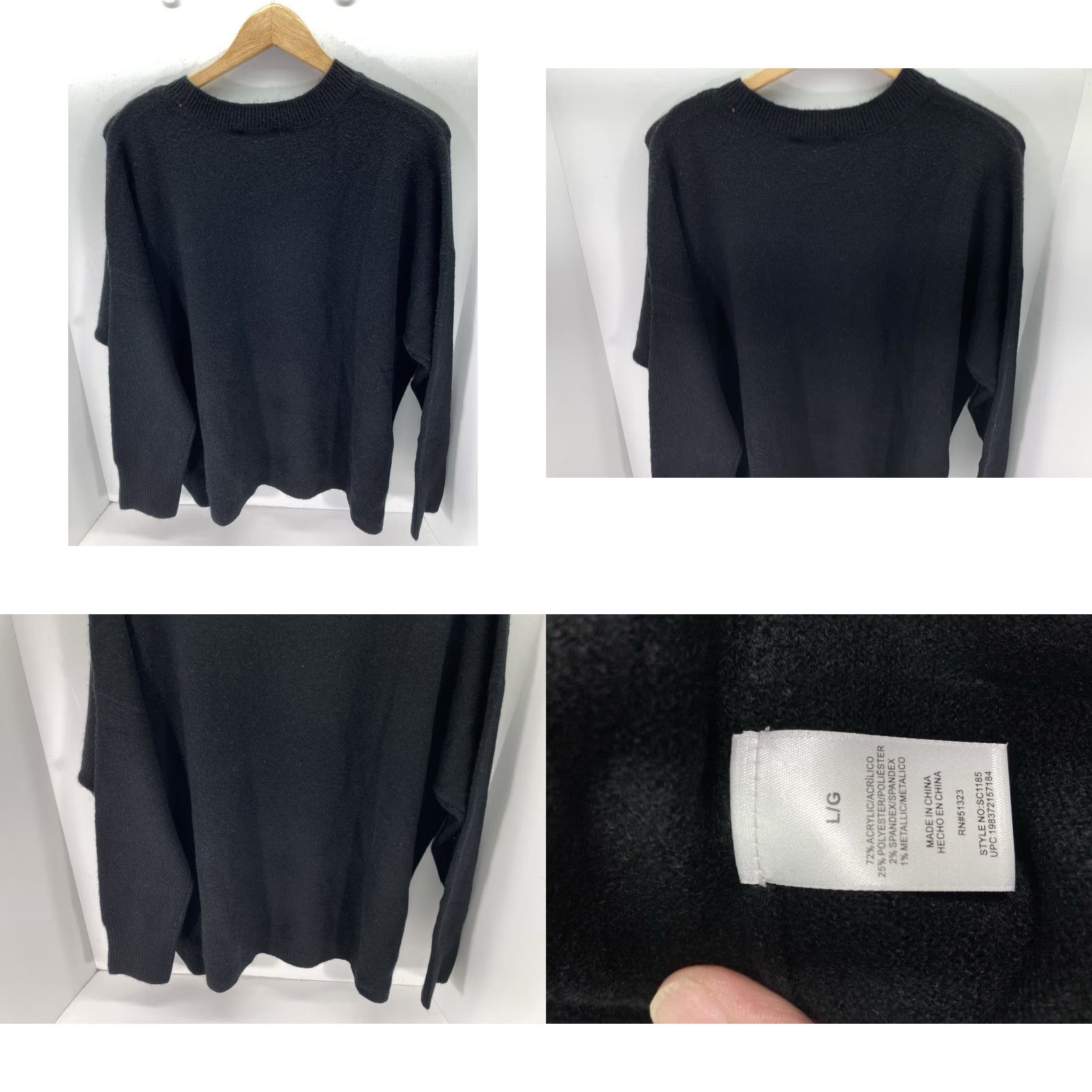 Vince Camuto Vince Camuto Sweater Women L Black Halloween Pullover NWT Crew Neck Oversized Bad Witch Wicked - Womens Size L / US 10 / IT 46 - 8 Thumbnail